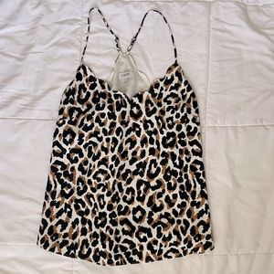 EUC J.crew scalloped edge camisole animal print size 2
